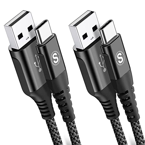 USB C Kabel 3.1A [2Stück 1.8m] Schnellladung, Ladekabel USB C Nylon Type C Kabel für Samsung Galaxy S21 S20 S10 S9 S8 Plus,Note10/9/8,M31 M30s M20,A20e A71 A52 A51 A50 A40 A10 A7,Mi9/8,V30/20(Schwarz) von sweguard