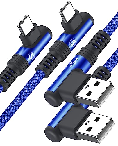 USB C Kabel 3.1A[2Stück 1M] Schnellladung,90 Grad Winkel Ladekabel i Phone 15 16 Pro Max Plus Type C Kabel für Samsung Galaxy S25 S24 S23 S22 S21 S20 Plus/Ultra/FE,Note20,A72 A71 A52 A51 A50,M31 M30s von sweguard