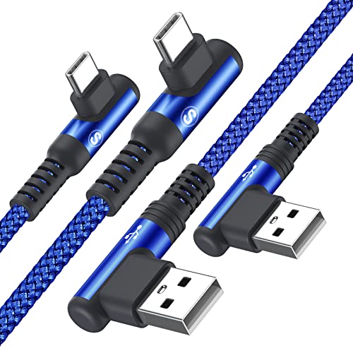 USB C Kabel 3.1A[2Stück 2M] Schnellladung,90 Grad Winkel Ladekabel i Phone 15 Pro Max Plus Type C Kabel für Samsung Galaxy S24 S23 S22 S21 S20 Plus/Ultra/FE,Note20,A72 A71 A52 A51 A50,M31 M30s,Mi9 von sweguard