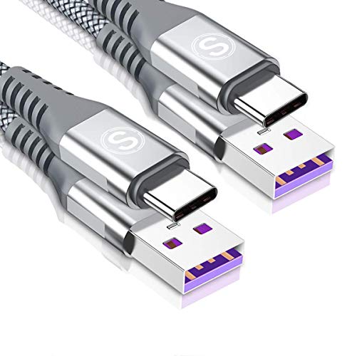 USB C Kabel 5A Huawei Ladekabel [2 Stück 2M] Huawei Schnellladekabel Für Huawei P60 P40 P30 P20 Lite Mate 60/50/40/30 Pro,iphone 15 pro max, MediaPad M6 M5 Pro Nova4 Nova5 Pro,Huawei Supercharge von sweguard