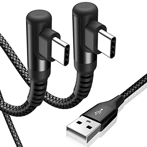 USB C Kabel 90 Grad Winkel [2Stück 1m] Schnellladung, Ladekabel USB C Nylon Type C Kabel für iPhone15/Pro/Max/Plus,Samsung Galaxy S24 S23 S22,S21,S20 S10 S9,S8,Note10/,M31 M30s M20,A71 A52 A51,Mi9/8 von sweguard