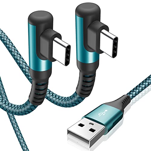 USB C Kabel 90 Grad Winkel [2Stück 1m] Schnellladung, Ladekabel USB C Nylon Type C Kabel für iPhone15/Pro/Max/Plus,Samsung Galaxy S24 S23 S22,S21,S20 S10 S9,S8,Note10/,M31 M30s M20,A71 A52 A51,Mi9/8 von sweguard