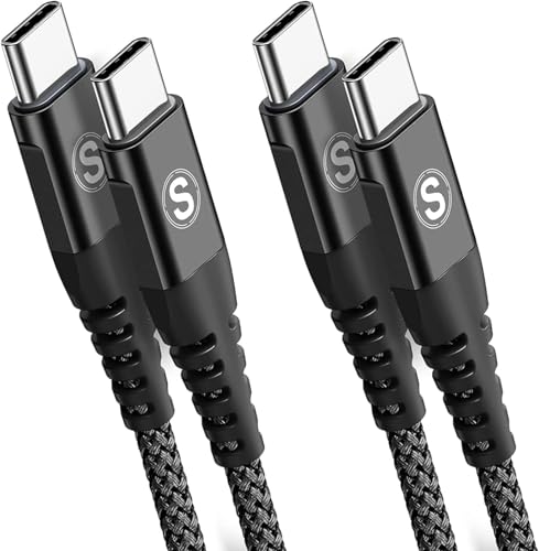 USB C auf USB C Kabel 60W [2Stück 0.5m] PD Schnellladen USB Typ C Nylon Geflochtenes Ladekabel für i Phone 16 15 Pro Max,Samsung Galaxy S25 S24 S23 S22 S21 Ultra FE Plus Note 20,iPad Pro MacBook Pixel von sweguard
