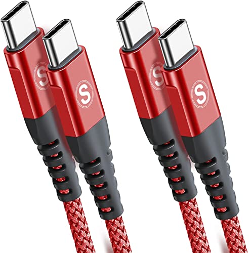 USB C auf USB C Kabel 60W [2Stück 1m] PD Schnellladen USB Typ C Nylon Geflochtenes Ladekabel für i Phone 15 16 Pro Max,Galaxy S25 S24 S23 S22 S21 zu S8 Ultra FE Plus Note 20,M31,iPad Pro MacBook Pixel von sweguard