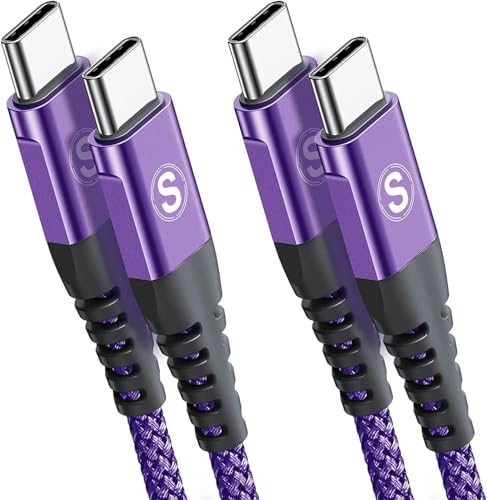 USB C auf USB C Kabel 60W [2Stück 1m] PD Schnellladen USB Typ C Nylon Geflochtenes Ladekabel für i Phone 16 15 Pro Max,Samsung Galaxy S25 S24 S23 S22 S21 Ultra FE Plus Note 20,iPad Pro MacBook Pixel von sweguard