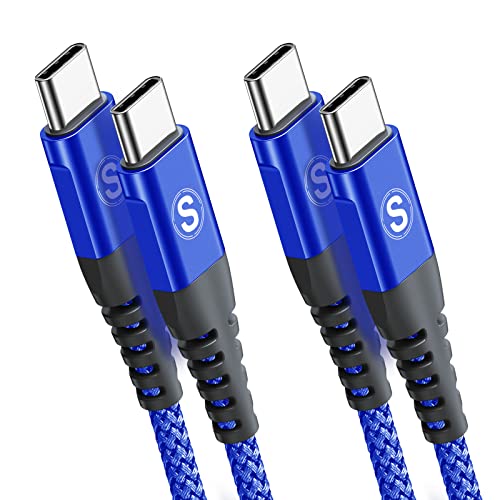 USB C auf USB C Kabel 60W [2Stück 2m] PD Schnellladen USB Typ C Nylon Geflochtenes Ladekabel für i Phone 15 16 Pro Max,Samsung Galaxy S25 S24 S23 S22 S21 Ultra FE Plus Note 20,iPad Pro MacBook Pixel von sweguard