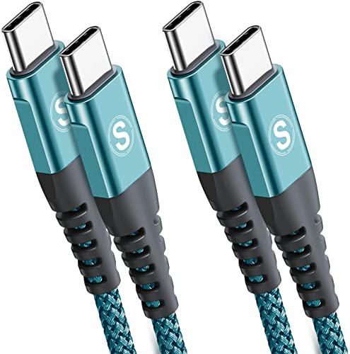 USB C auf USB C Kabel 60W [2Stück 3m] PD Schnellladen USB Typ C Nylon Geflochtenes Ladekabel für i Phone 15 16 Pro Max,Samsung Galaxy S25 S24 S23 S22 S21 Ultra FE Plus Note 20,iPad Pro MacBook Pixel von sweguard