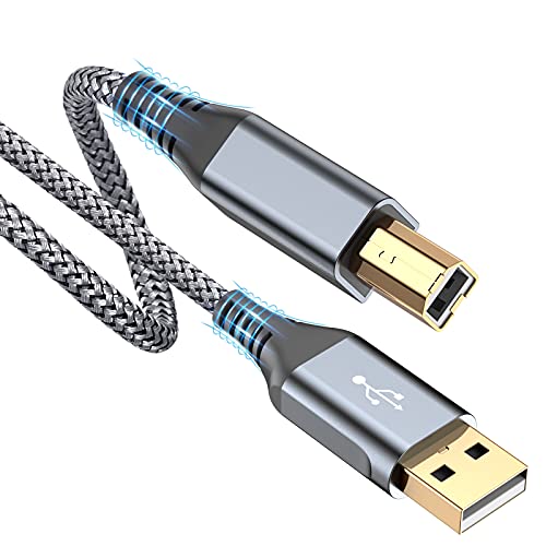 USB Druckerkabel 2M, Scannerkabel USB 2.0 Typ B Kabel USB A auf USB B Drucker Kabel PC Printer Cable Kompatibel für HP, Dell, Canon, Epson, Lexmark, Xerox, Brother, Samsung, Pixma von sweguard