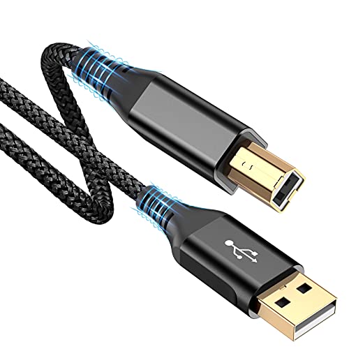 USB Druckerkabel 3M, Scannerkabel USB 2.0 Typ B Kabel USB A auf USB B Drucker Kabel PC Printer Cable Kompatibel für HP, Dell, Canon, Epson, Lexmark, Xerox, Brother, Samsung, Pixma - Schwarz von sweguard