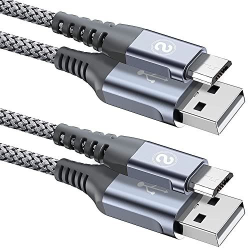 sweguard Micro USB Kabel, 2 Stück [1m+1m] 3.0A Nylon Geflochtenes Sync- und Schnellladekabel für Android Smartphones und Tablets, Samsung, PS4,HTC, Huawei, Sony, Nexus,Nokia usw (grau) von sweguard