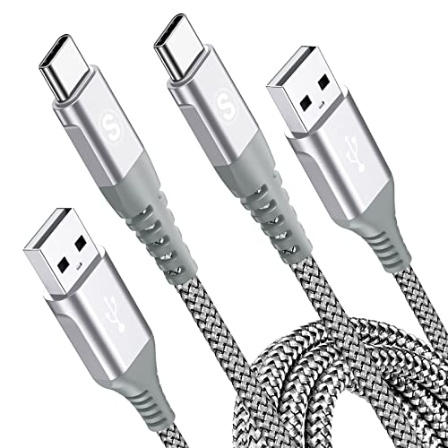 sweguard USB C Kabel 3.1A [2Stück 1m+2m] Schnellladung,Ladekabel USB C Nylon Type C Kabel für Samsung Galaxy S25 S24 S23 S22 S21 S20 Plus/Ultra/FE,iPhone 15 16 Pro Max,Note20,A72 A71 A51 A50,M31 M30s von sweguard