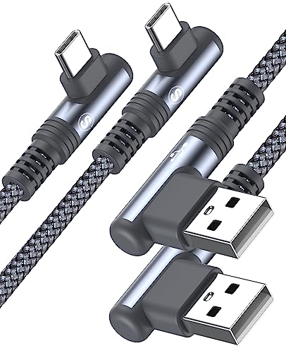 sweguard USB C Kabel 3.1A[2Stück 2M] Schnellladung,90 Grad Winkel Nylon Ladekabel i Phone 16 15 Pro Max Type C Kabel für Samsung S22 S21 S20 S9 S8 S25 S24 S23 Plus/Ultra/FE,Note20,A72 A71 A51 A50,M31 von sweguard