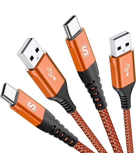 sweguard USB C Kabel 3.1A [2Stück 3m] Schnellladung, Nylon Type C Ladekabel für Samsung Galaxy S25 S24 S23 S22 S21 S20 Plus/Ultra/FE,i Phone 16 15 Pro Max,Note 20/10,A90 A72 A71 A52 A51 A50,M31 M20 von sweguard