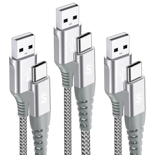 sweguard USB C Kabel 3.1A [3Stück 3m+2m+1m] Schnellladung, Ladekabel USB C Nylon Type C Kabel für Samsung S25 S24 S23 S22 S21 Plus/Ultra/FE,Note 20,A71 A52 A51,i Phone 15 16 Pro Max,HUAWEI P60/P50 von sweguard
