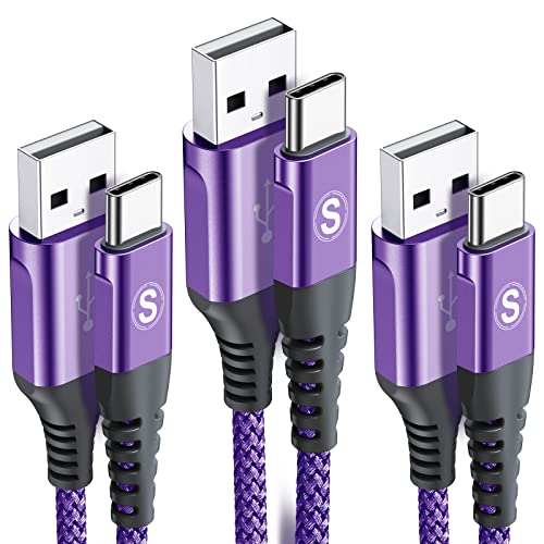 sweguard USB C Kabel 3.1A [3Stück 3m+2m+1m] Schnellladung, Ladekabel USB C Nylon Type C Kabel für Samsung S25 S24 S23 S22 S21 zu S8 Plus/Ultra/FE,Note20,A71 A52 A51,i Phone 16 15 Pro Max,HUAWEI P60 von sweguard