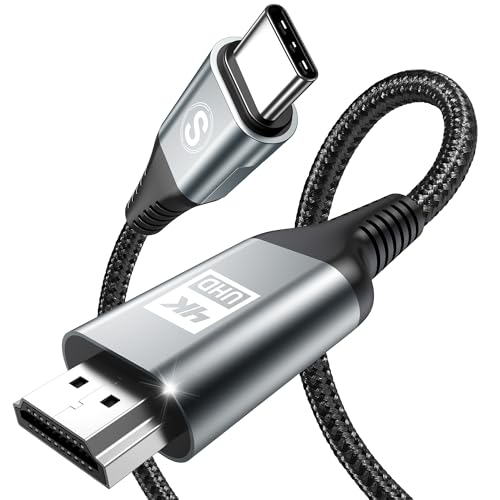 sweguard USB C auf HDMI Kabel 6M (4K@60Hz), USB Typ C zu HDMII 4K UHD Kabel Thunderbolt 3/4 Adapter Kompatibel für i Phone 16 15 Pro Max,MacBookPro/Air,iMac,iPad,Samsung S25 S23 zu S8,Surface,Dell,HP von sweguard