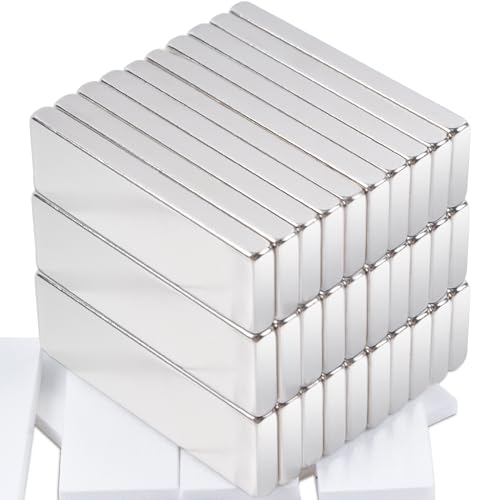 30 Stück Magnete Stark, 30x10x3mm Neodym Magnete Extra Stark, Magneten für Magnettafel, Starker Magnet Rechteckig für Küchenschrank, Whiteboard Magnet Magnetplatten mit Selbstklebender Rückseite von swihorab