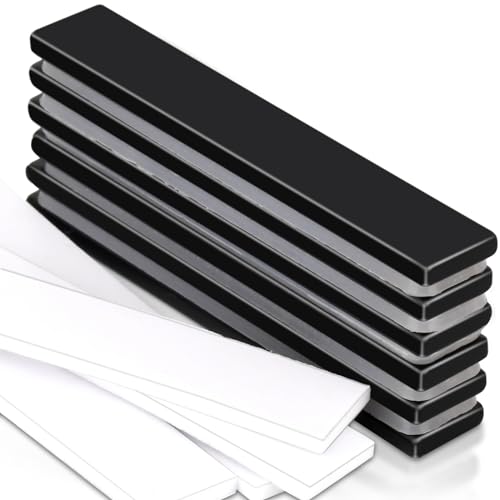 Neodym Magnete Extra Stark Groß, 6 Stück 60x10x3mm Schwarz Magnetstreifen Selbstklebend Stark, Stark Magneten für Magnettafel, Kühlschrank, Stark Seltenerdmagnete für Küchenschrank von swihorab
