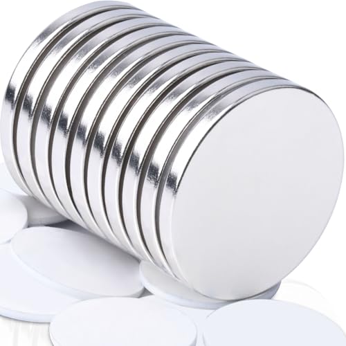 Neodym Magnete Stark, 10 Stück 32x3 mm Magnete Selbstklebend Stark, Rund Starker Magnet für Magnettafel, Whiteboard, Handwerk Büro Kühlschrankmagnete Seltenerdmagnete mit doppelseitigem Klebstoff von swihorab