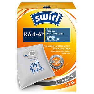 3 swirl® Reißfestes Vlies - für groben und feuchten Schmutz KÄ 4-6 Staubsaugerbeutel von swirl®