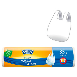 swirl® Müllbeutel Reißfest & Dicht 1928 35,0 l weiß, 15 St. von swirl®