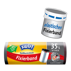 swirl® Müllbeutel Reißfest & Dicht 4629 35,0 l schwarz, 10 St. von swirl®