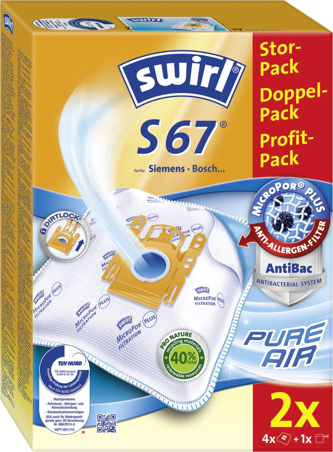 S 67 MicroPor Plus Doppelpack Staubfilterbeutel S 67 MicroPor Plus Doppelpack Staubfilterbeutel von swirl