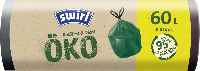 swirl Öko-Mülleimerbeutel, mit Zugband, grün, 20 Liter von swirl