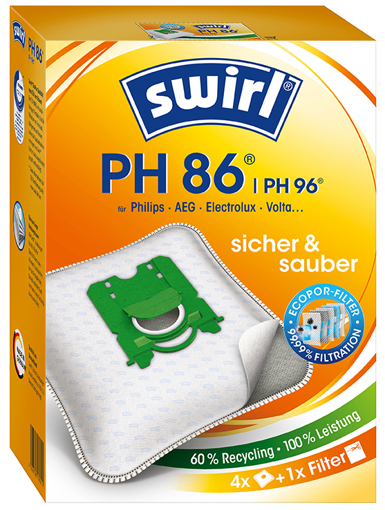 swirl Staubsaugerbeutel PH 86/PH96, mit MicroporPlus-Filter von swirl