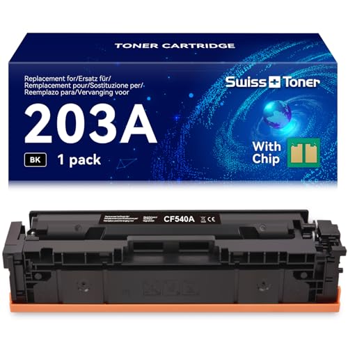 swiss toner 203A Toner CF540A Kompatibel für M281fdw Toner Color Laserjet Pro MFP M281fdw M281 M254DW M254NW M254 M281FDN M280NW M281CDW, Schwarz*1 von swiss toner