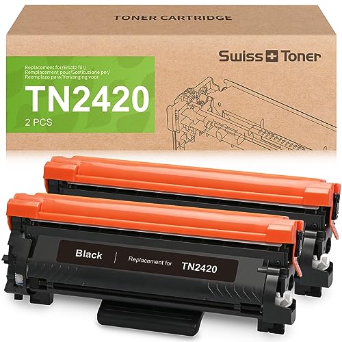 swiss toner TN2420 Tonerkartuschen Kompatibel für TN2420 Toner Brother TN2410 für Toner Brother MFC-L2710DW MFC-l2710DN MFC-L2730DW HL-L2375DW HL-L2350DW - 2 Pack von swiss toner