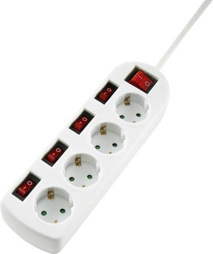 Sygonix SY-4535068 Steckdosenleiste mit Schalter Weiß Schutzkontakt 1St. von sygonix