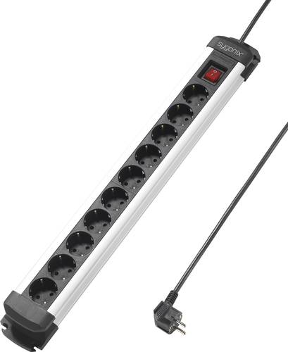 Sygonix SY-4538266 Steckdosenleiste mit Schalter 10fach Schwarz, Silber Schutzkontakt 1St. Sygonix SY-4538266 Steckdosenleiste mit Schalter 10fach Schwarz, Silber Schutzkontakt 1St. von sygonix