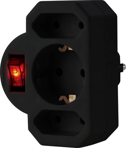 Sygonix SY-4673746 Steckdosen-Verteiler Schwarz von sygonix