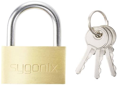 Sygonix SY-5045284 Vorhängeschloss 39.8mm verschieden schließend Goldgelb Schlüsselschloss von sygonix