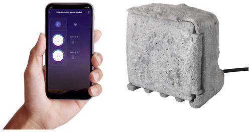 Sygonix SY-5050592 Gartensteckdose Grau mit Schalter, Steinoptik, per App steuerbar Sygonix SY-5050592 Gartensteckdose Grau mit Schalter, Steinoptik, per App steuerbar von sygonix