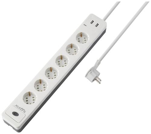 Sygonix SY-5145334 Steckdosenleiste 12fach Weiß, Grau Schutzkontakt 1St. von sygonix