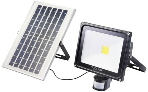 Sygonix SY-5461112 Solar-Spot mit Bewegungsmelder 50W Neutralweiß Schwarz von sygonix