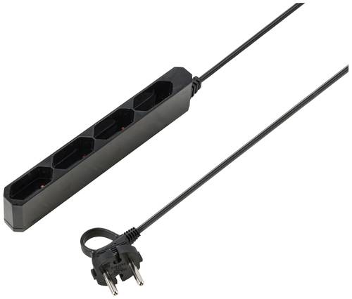 Sygonix SY-5806880 Steckdosenleiste 4fach Schwarz Eurostecker von sygonix