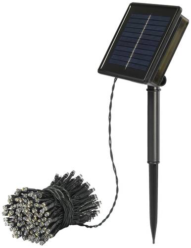 Sygonix Solar-Lichterkette SY-5596928 LED Warmweiß, Kaltweiß Schwarz, Standard-Grün (seidenmatt) von sygonix