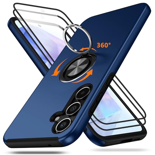 symboly 3 in 1 für Samsung Galaxy A55 5G Hülle mit Ständer, Handyhülle Samsung A55 Hülle mit 2 Stück für Panzerglas, Militärischer Schutz Stoßfest Schutzhülle Samsung A55 Case, Blau symboly 3 in 1 für Samsung Galaxy A55 5G Hülle mit Ständer, Handyhülle Samsung A55 Hülle mit 2 Stück für Panzerglas, Militärischer Schutz Stoßfest Schutzhülle Samsung A55 Case, Blau von symboly