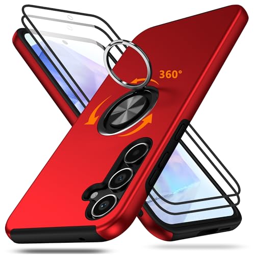 symboly 3 in 1 für Samsung Galaxy A55 5G Hülle mit Ständer, Handyhülle Samsung A55 Hülle mit 2 Stück für Panzerglas, Militärischer Schutz Stoßfest Schutzhülle Samsung A55 Case, Rot symboly 3 in 1 für Samsung Galaxy A55 5G Hülle mit Ständer, Handyhülle Samsung A55 Hülle mit 2 Stück für Panzerglas, Militärischer Schutz Stoßfest Schutzhülle Samsung A55 Case, Rot von symboly