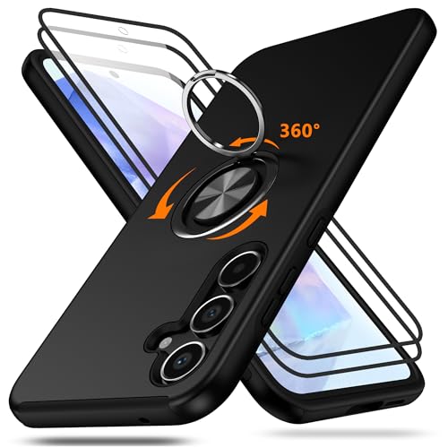 symboly 3 in 1 für Samsung Galaxy A55 5G Hülle mit Ständer, Handyhülle Samsung A55 Hülle mit 2 Stück für Panzerglas, Militärischer Schutz Stoßfest Schutzhülle Samsung A55 Case, Schwarz symboly 3 in 1 für Samsung Galaxy A55 5G Hülle mit Ständer, Handyhülle Samsung A55 Hülle mit 2 Stück für Panzerglas, Militärischer Schutz Stoßfest Schutzhülle Samsung A55 Case, Schwarz von symboly