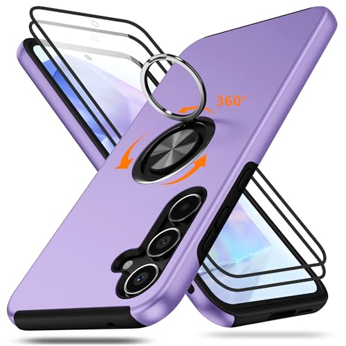 symboly 3 in 1 für Samsung Galaxy A55 5G Hülle mit Ständer, Handyhülle Samsung A55 Hülle mit 2 Stück für Panzerglas, Militärischer Schutz Stoßfest Schutzhülle Samsung A55 Case, Violett symboly 3 in 1 für Samsung Galaxy A55 5G Hülle mit Ständer, Handyhülle Samsung A55 Hülle mit 2 Stück für Panzerglas, Militärischer Schutz Stoßfest Schutzhülle Samsung A55 Case, Violett von symboly