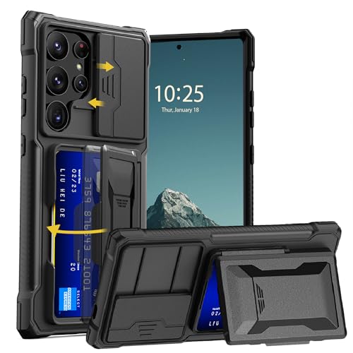 symboly Kompatibel mit Samsung S24 Ultra Hülle mit Kartenfach & Schieb kamerasabdeckung & Ständer Militärschutz Stoßfeste TPU Stoßstange Geldbörse Handyhülle Samsung Galaxy S24 Ultra Case Schwarz symboly Kompatibel mit Samsung S24 Ultra Hülle mit Kartenfach & Schieb kamerasabdeckung & Ständer Militärschutz Stoßfeste TPU Stoßstange Geldbörse Handyhülle Samsung Galaxy S24 Ultra Case Schwarz von symboly