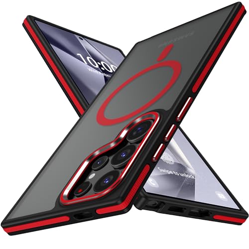 symboly Magnetisch für Samsung Galaxy S24 Ultra Hülle Matt, Kompatibel mit MagSafe, Handyhülle Samsung S24 Ultra Case Militärnorm Schutz Stoßfeste Schutzhülle Dünn Galaxy S24 Ultra 6,8 inch, Rot symboly Magnetisch für Samsung Galaxy S24 Ultra Hülle Matt, Kompatibel mit MagSafe, Handyhülle Samsung S24 Ultra Case Militärnorm Schutz Stoßfeste Schutzhülle Dünn Galaxy S24 Ultra 6,8 inch, Rot von symboly