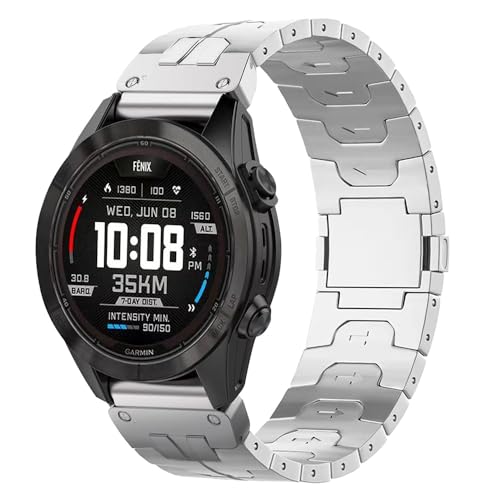 synsing 26mm Titan Magnetisches Metall-Quick-Fit-Armband aus Titan kompatibel mit Tactix 8 51mm/Instinct 3 50mm/Fenix 8 51mm/Fenix 7X Pro, 22mm Armband für Tactix 8 47mm/Descent G2/Fenix 8 47mm synsing 26mm Titan Magnetisches Metall-Quick-Fit-Armband aus Titan kompatibel mit Tactix 8 51mm/Instinct 3 50mm/Fenix 8 51mm/Fenix 7X Pro, 22mm Armband für Tactix 8 47mm/Descent G2/Fenix 8 47mm von synsing