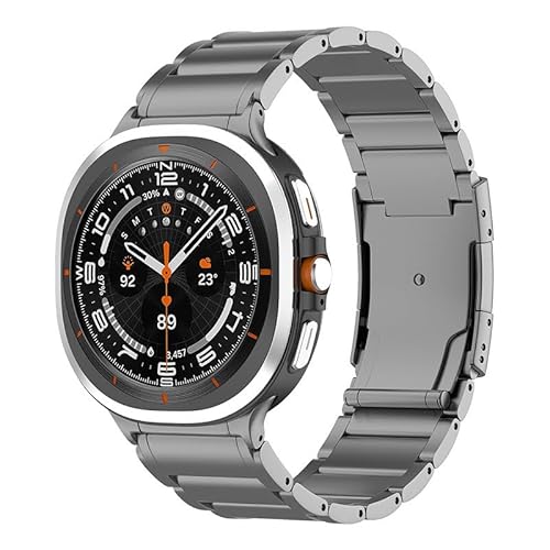 synsing Titan Armband für Samsung Galaxy Watch 7 Ultra, No Gap Uhrenarmband mit Integriertem Schnallenriemen, Ersatzzubehör für Galaxy Watch Ultra 47 mm (2024),GRAU von synsing