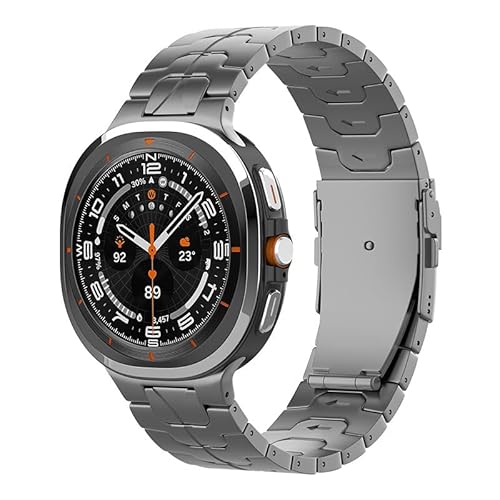 synsing Titan Armband für Samsung Galaxy Watch 7 Ultra 47 mm,No Gap Uhrenarmband mit Integriertem Schnallenriemen,Ersatzzubehör für Galaxy Watch 7 Ultra (2024),GRAU von synsing