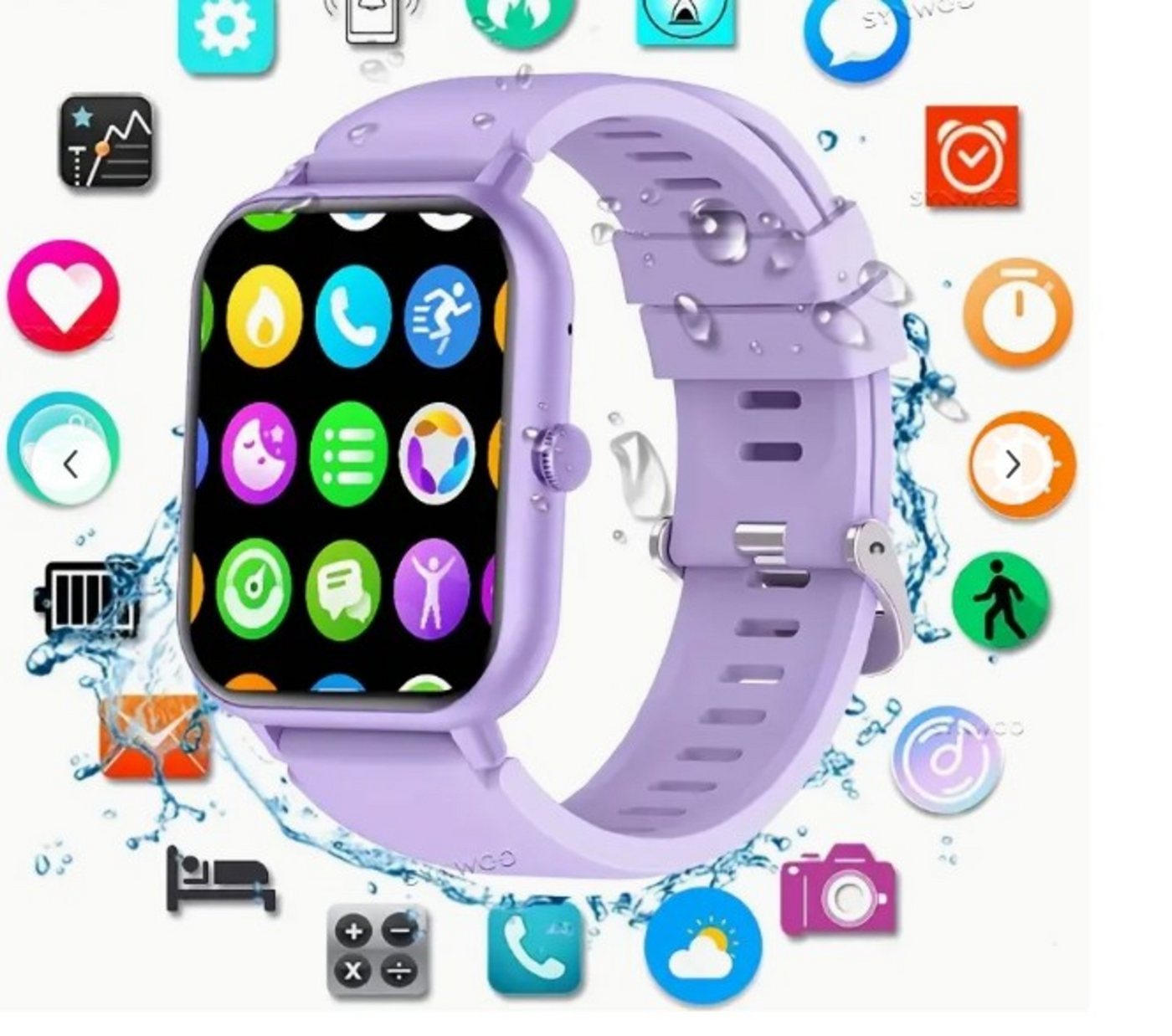 synwoo für Männer und Frauen, Perfekt für Weihnachten Ideal für Erntedankfest Smartwatch (1.83 cm, Andriod iOS), mit Voll-Touchscreen, Mehreren Sportmodi, Wetter- und Musiksteuerung von synwoo